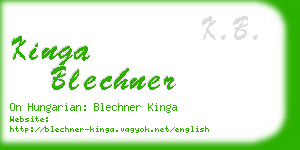 kinga blechner business card